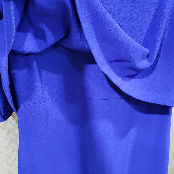 NWT SANGRIA cobalt blue dress with stunning overlay (10) - Picture 8 of 12